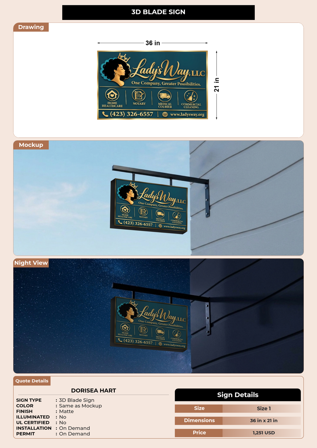 CUSTOM MOCKUP SIGN FOR Dorisea Hart