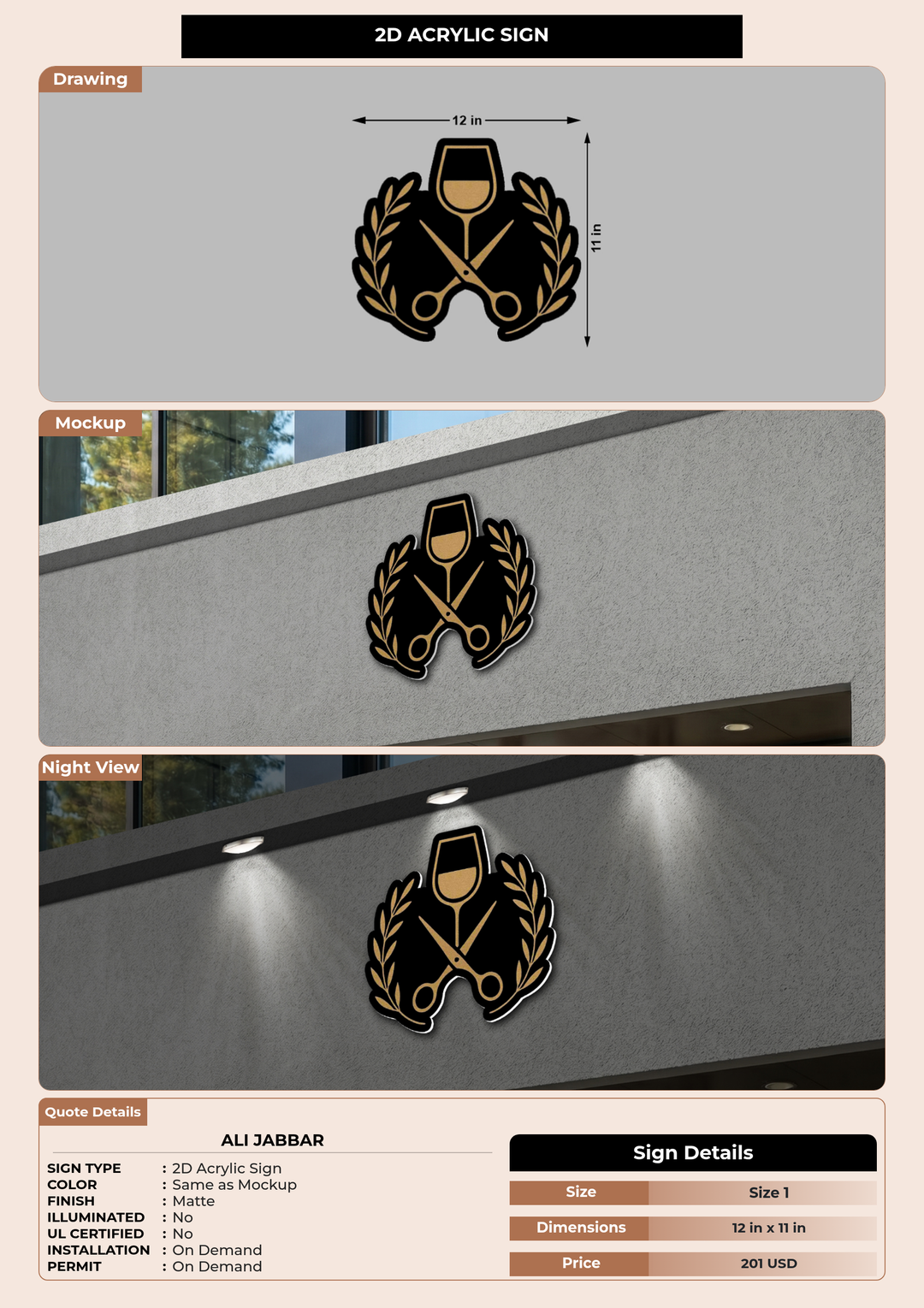 CUSTOM MOCKUP SIGN FOR Ali jabbar