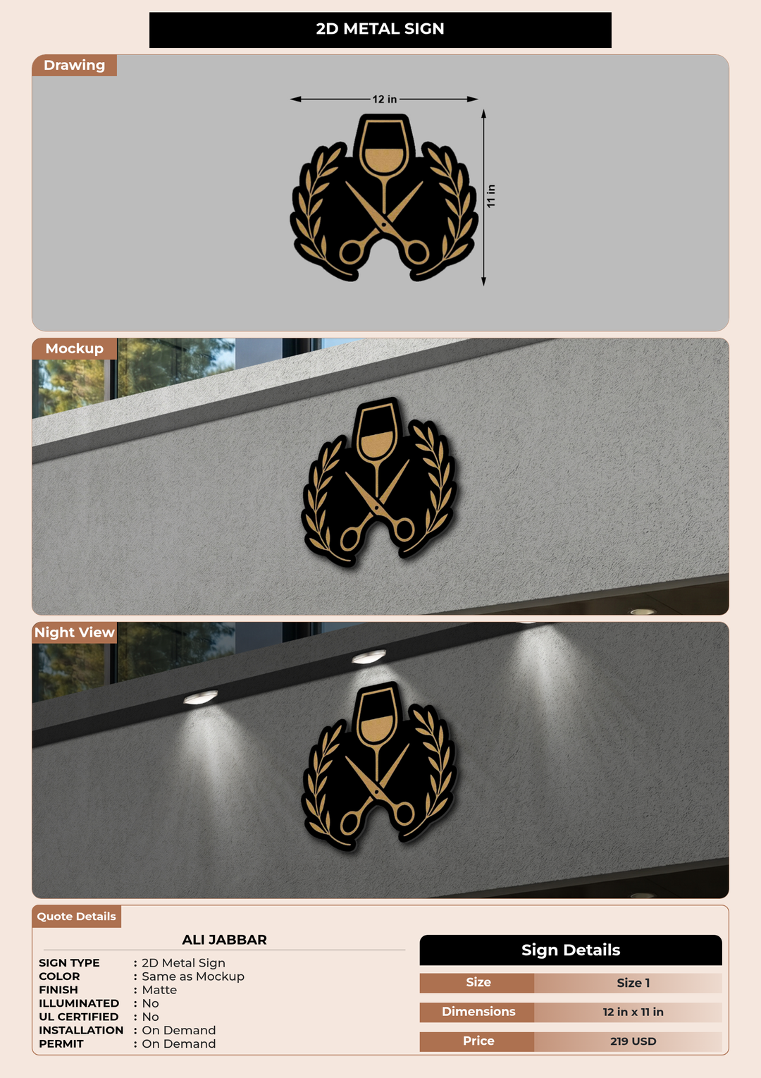 CUSTOM MOCKUP SIGN FOR Ali jabbar