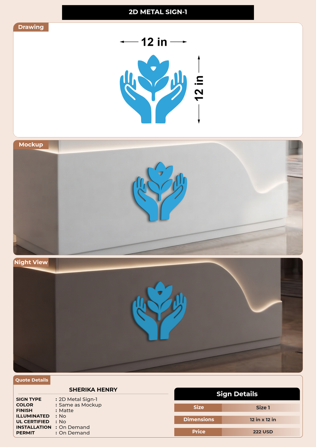 CUSTOM MOCKUP SIGN FOR Sherika Henry
