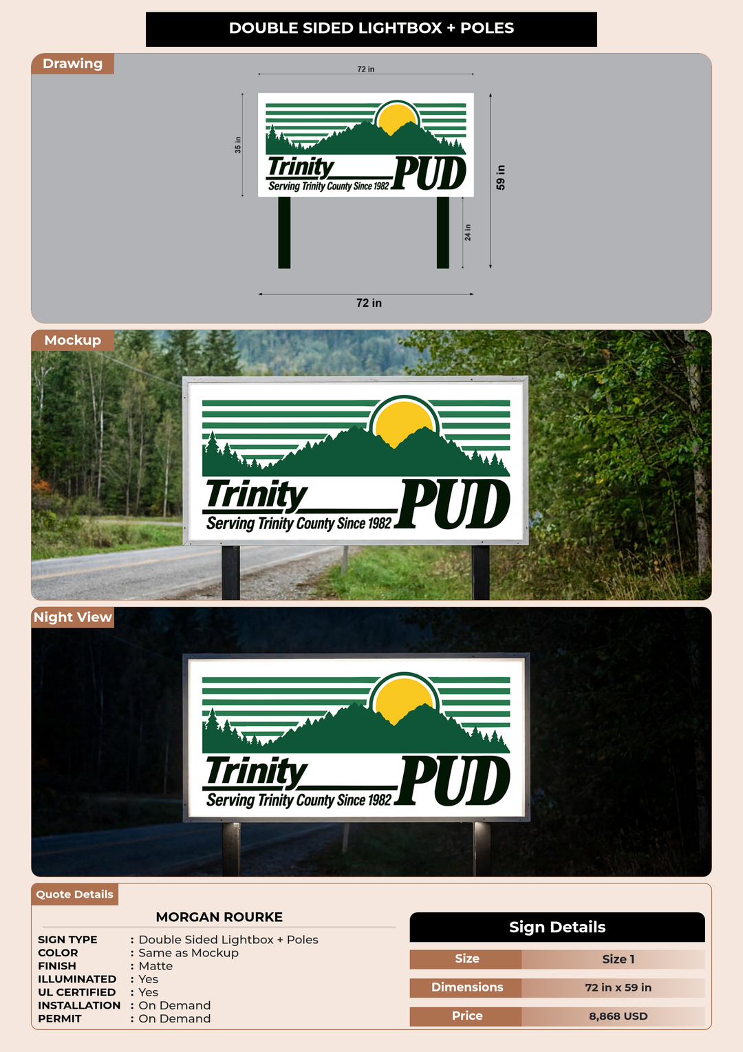 CUSTOM MOCKUP SIGN FOR Morgan Rourke