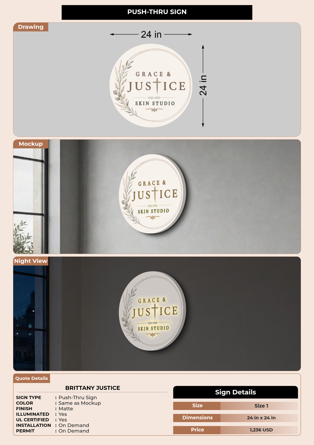 CUSTOM MOCKUP SIGN FOR Brittany Justice