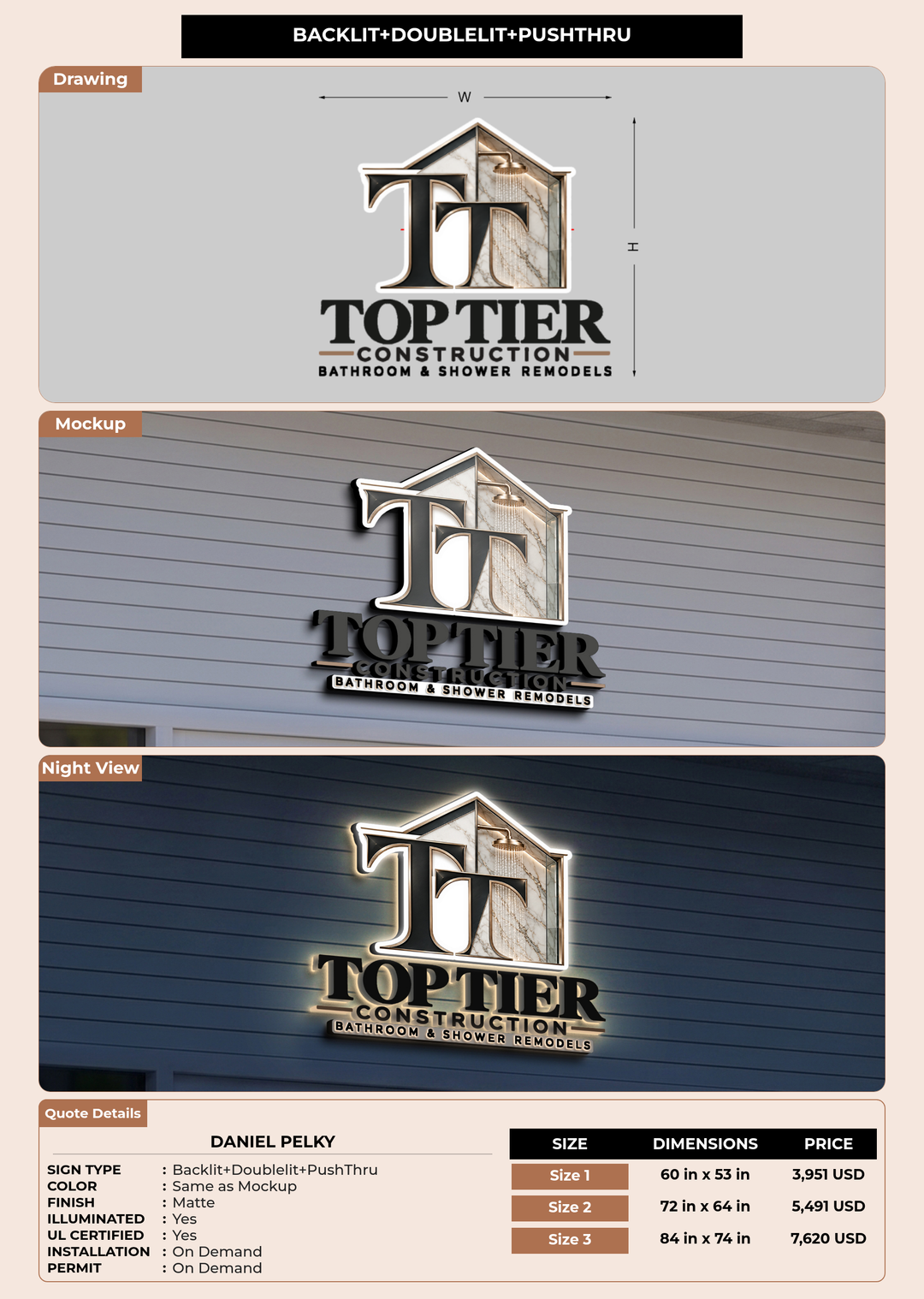 CUSTOM MOCKUP SIGN FOR Daniel Pelky