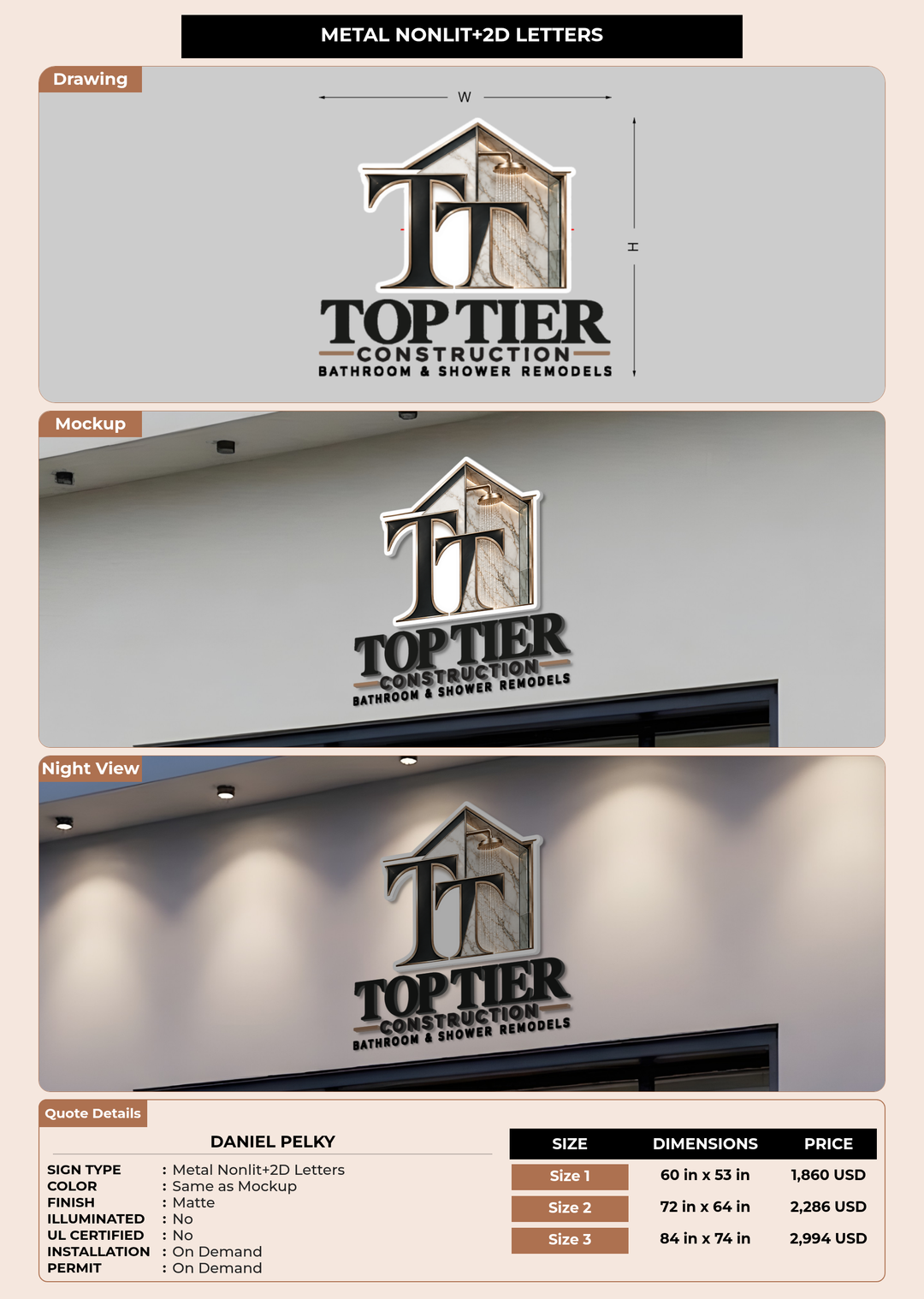 CUSTOM MOCKUP SIGN FOR Daniel Pelky