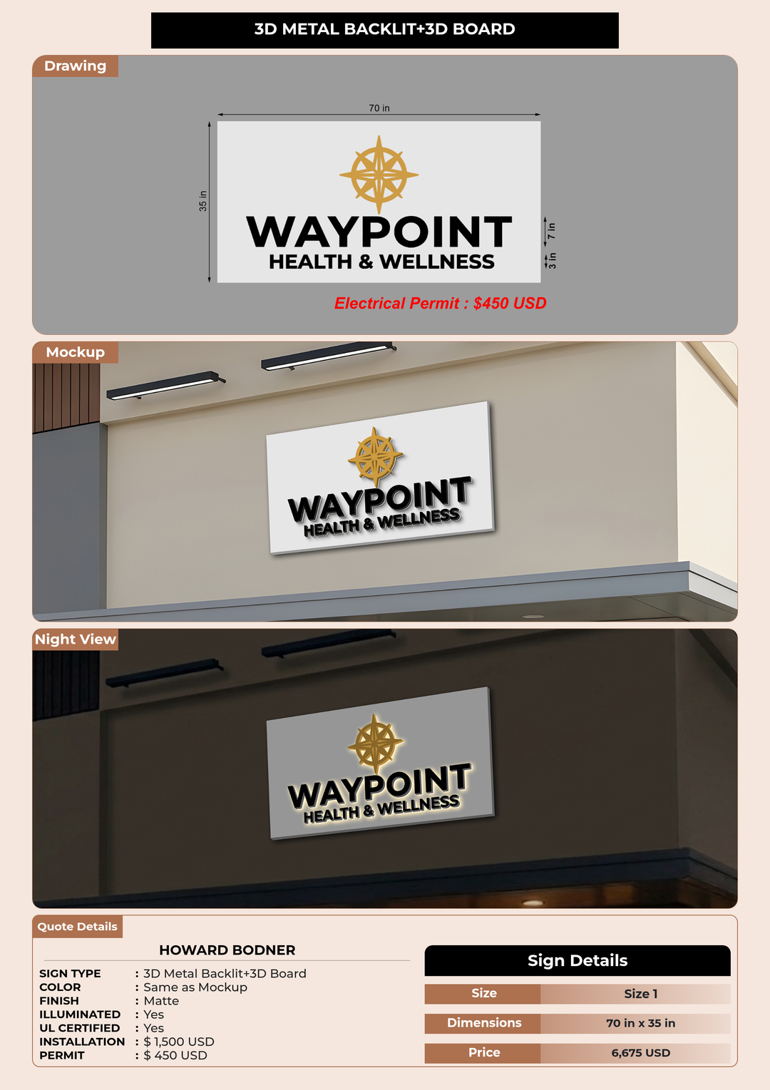 CUSTOM MOCKUP SIGN FOR Howard Bodner