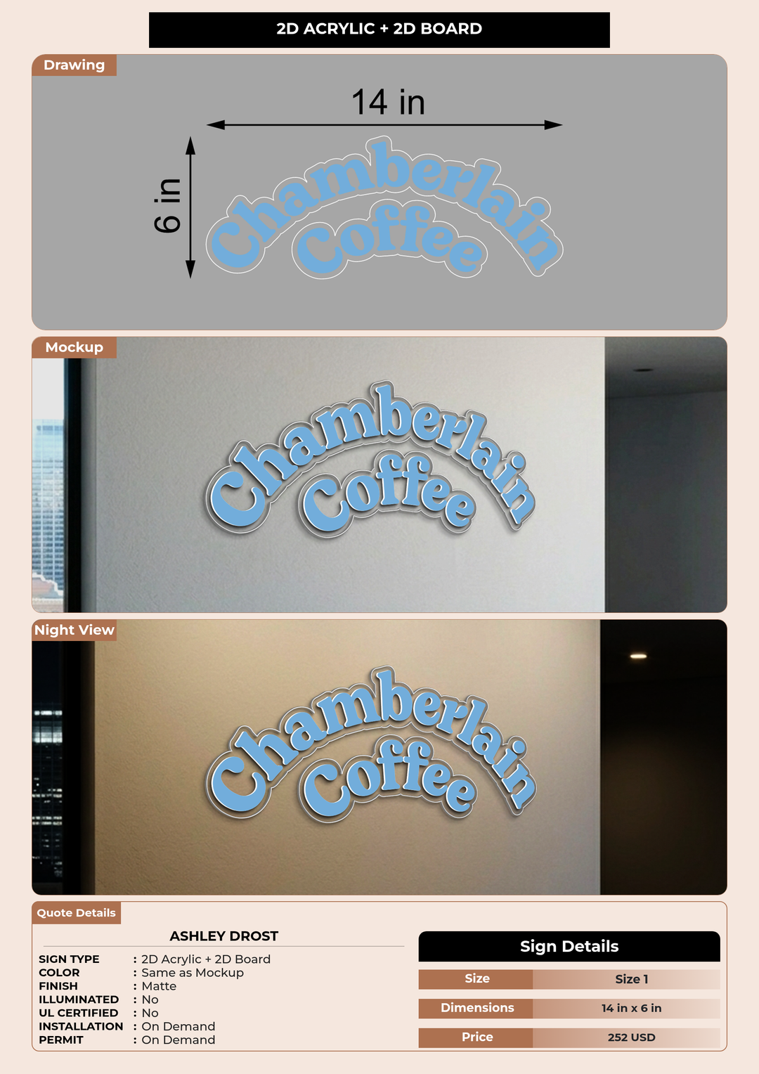 CUSTOM MOCKUP SIGN FOR Ashley Drost