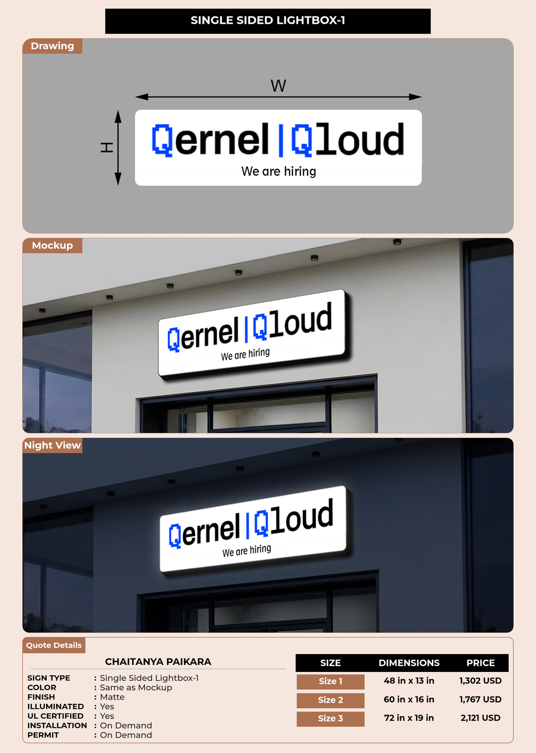 CUSTOM MOCKUP SIGN FOR Chaitanya Paikara