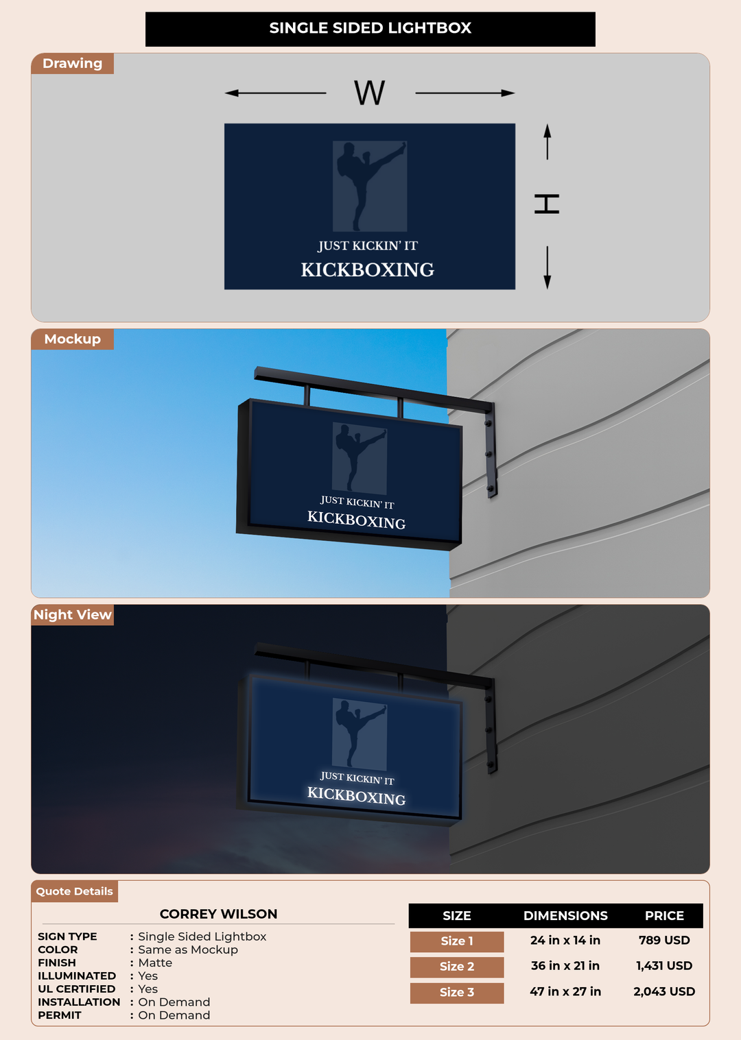 CUSTOM MOCKUP SIGN FOR Correy Wilson