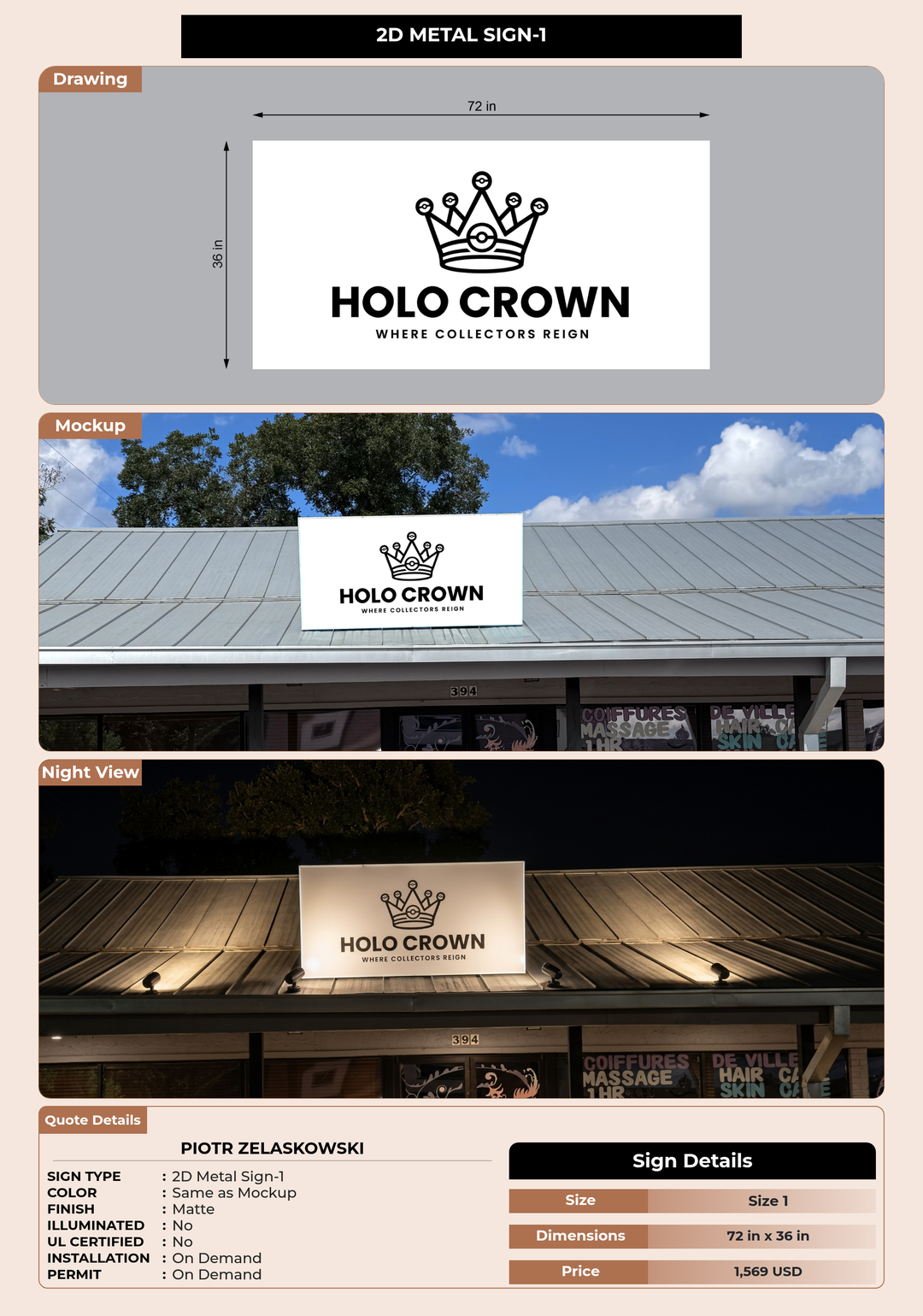 CUSTOM MOCKUP SIGN FOR Piotr Zelaskowski