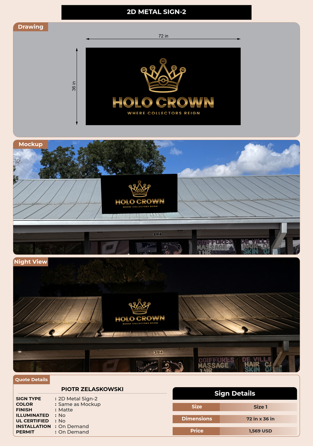 CUSTOM MOCKUP SIGN FOR Piotr Zelaskowski