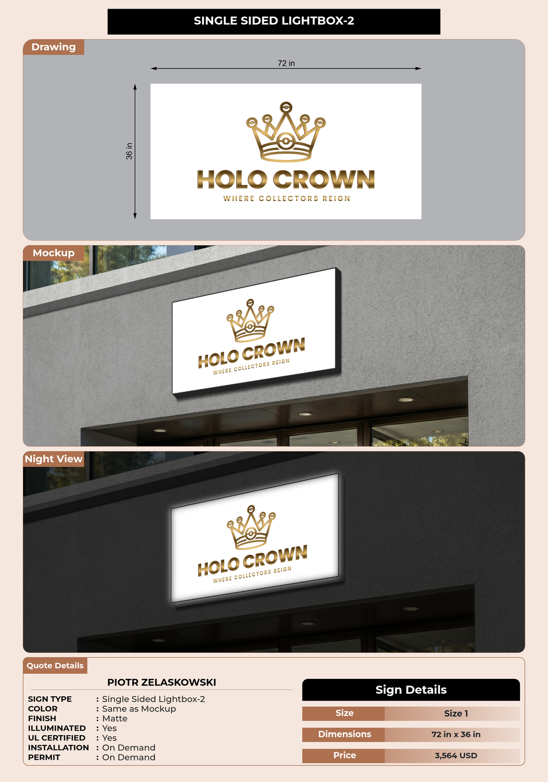 CUSTOM MOCKUP SIGN FOR Piotr Zelaskowski