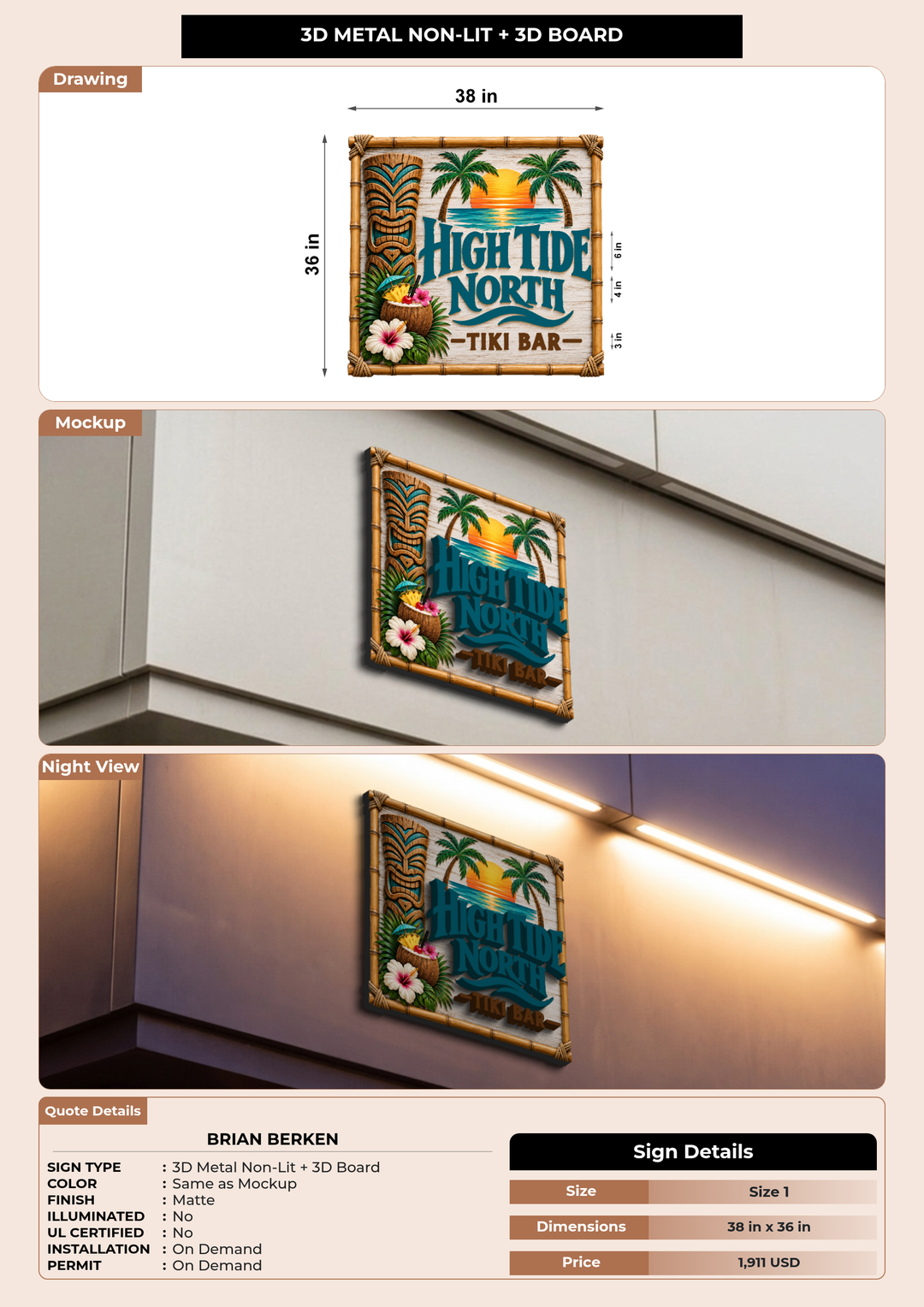 CUSTOM MOCKUP SIGN FOR Brian Berken