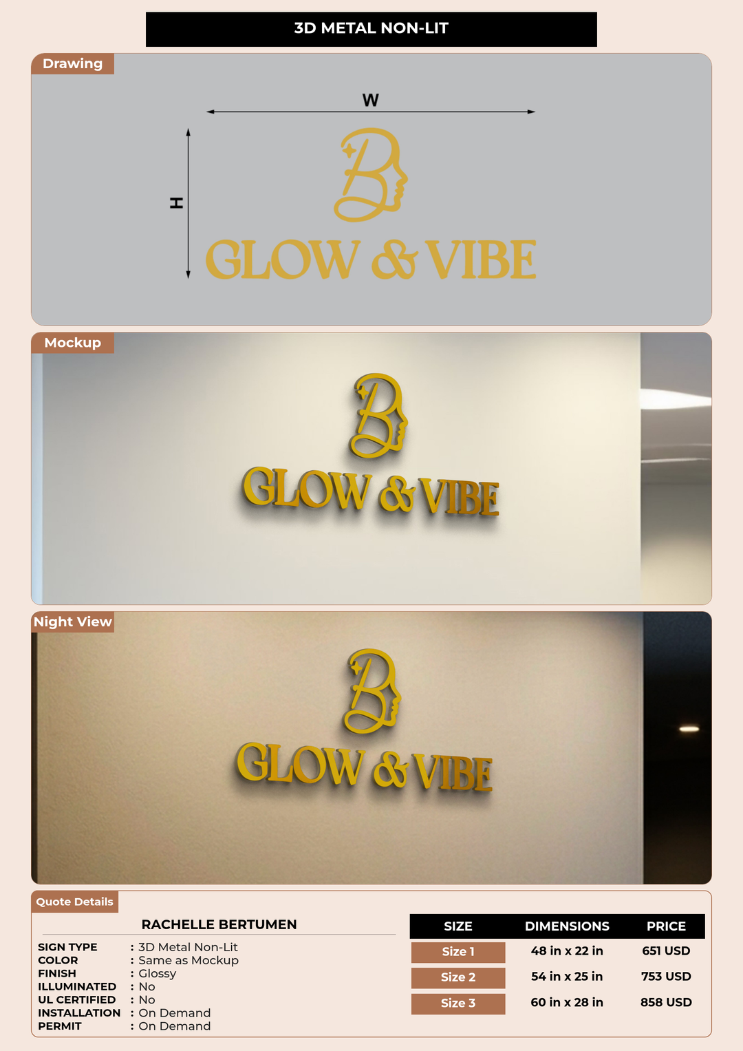 CUSTOM MOCKUP SIGN FOR Rachelle Bertumen