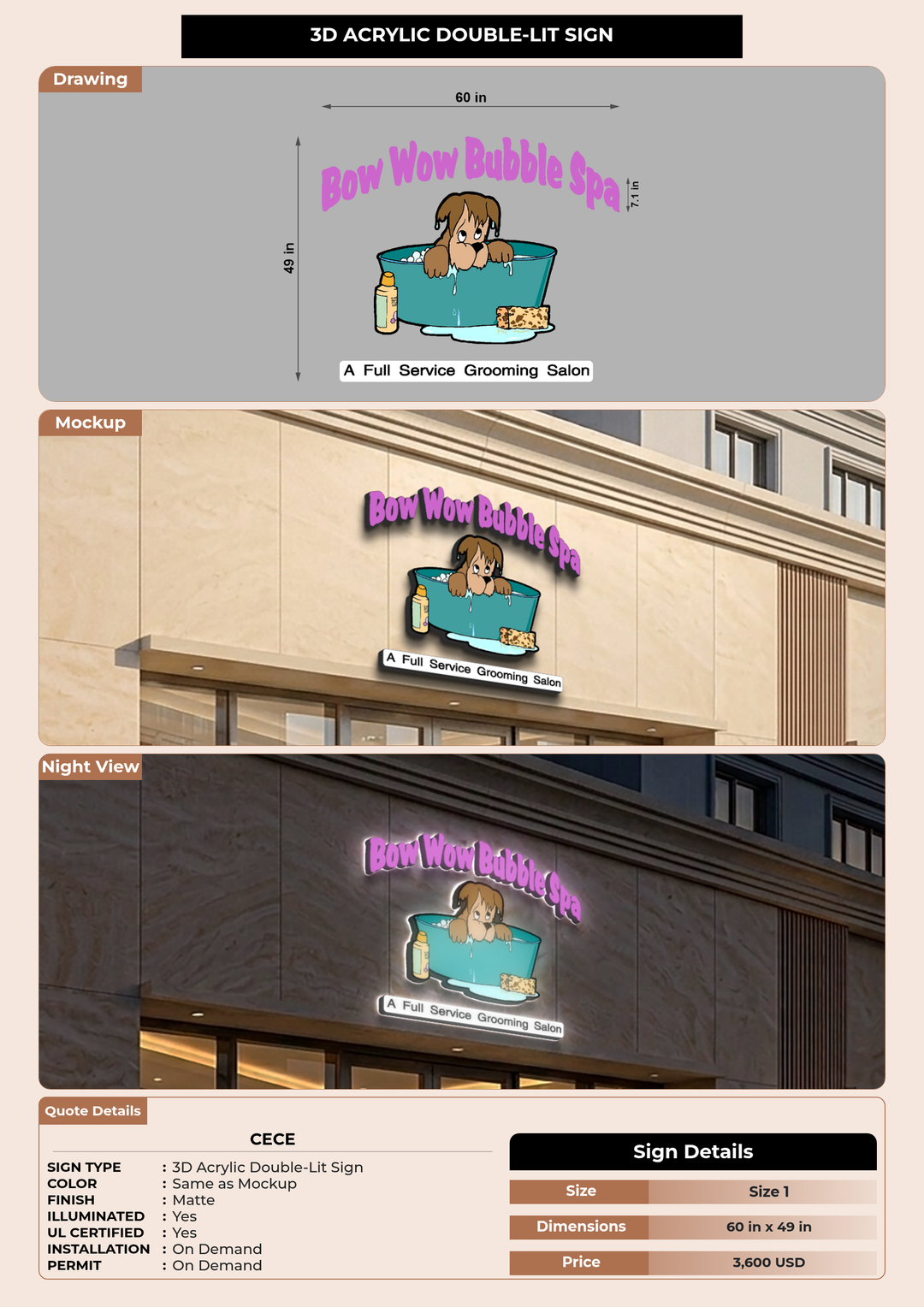 CUSTOM MOCKUP SIGN FOR Cece