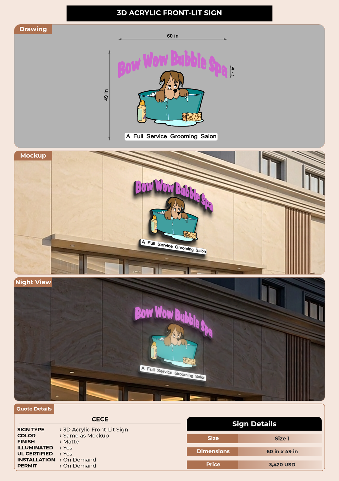 CUSTOM MOCKUP SIGN FOR Cece