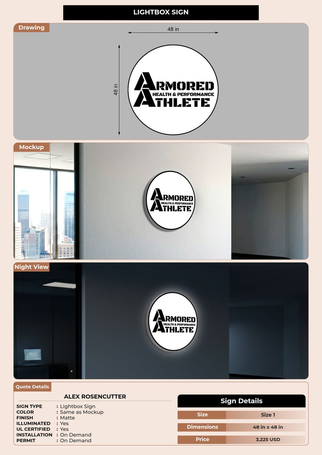 CUSTOM MOCKUP SIGN FOR Alex Rosencutter