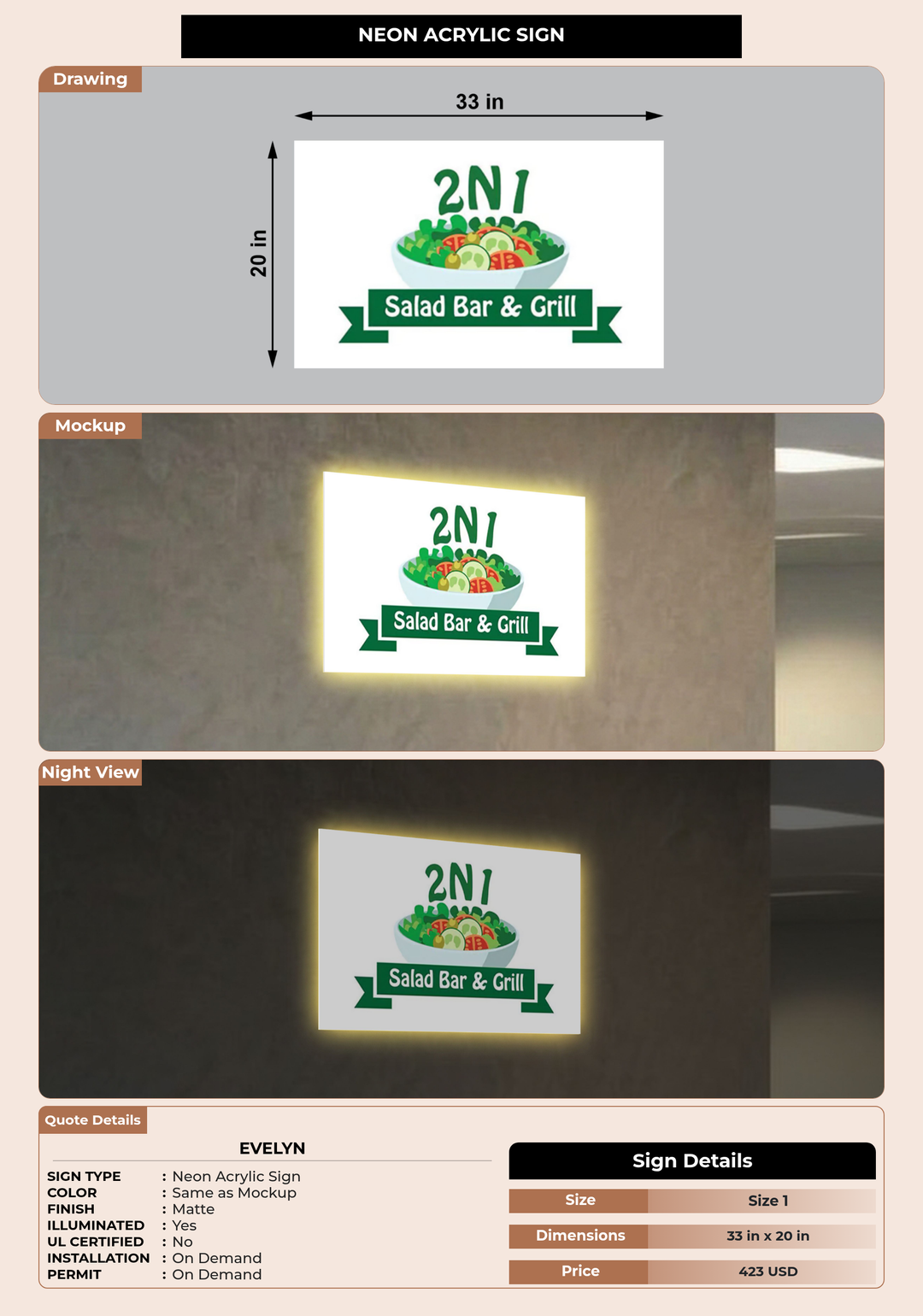 CUSTOM MOCKUP SIGN FOR Evelyn
