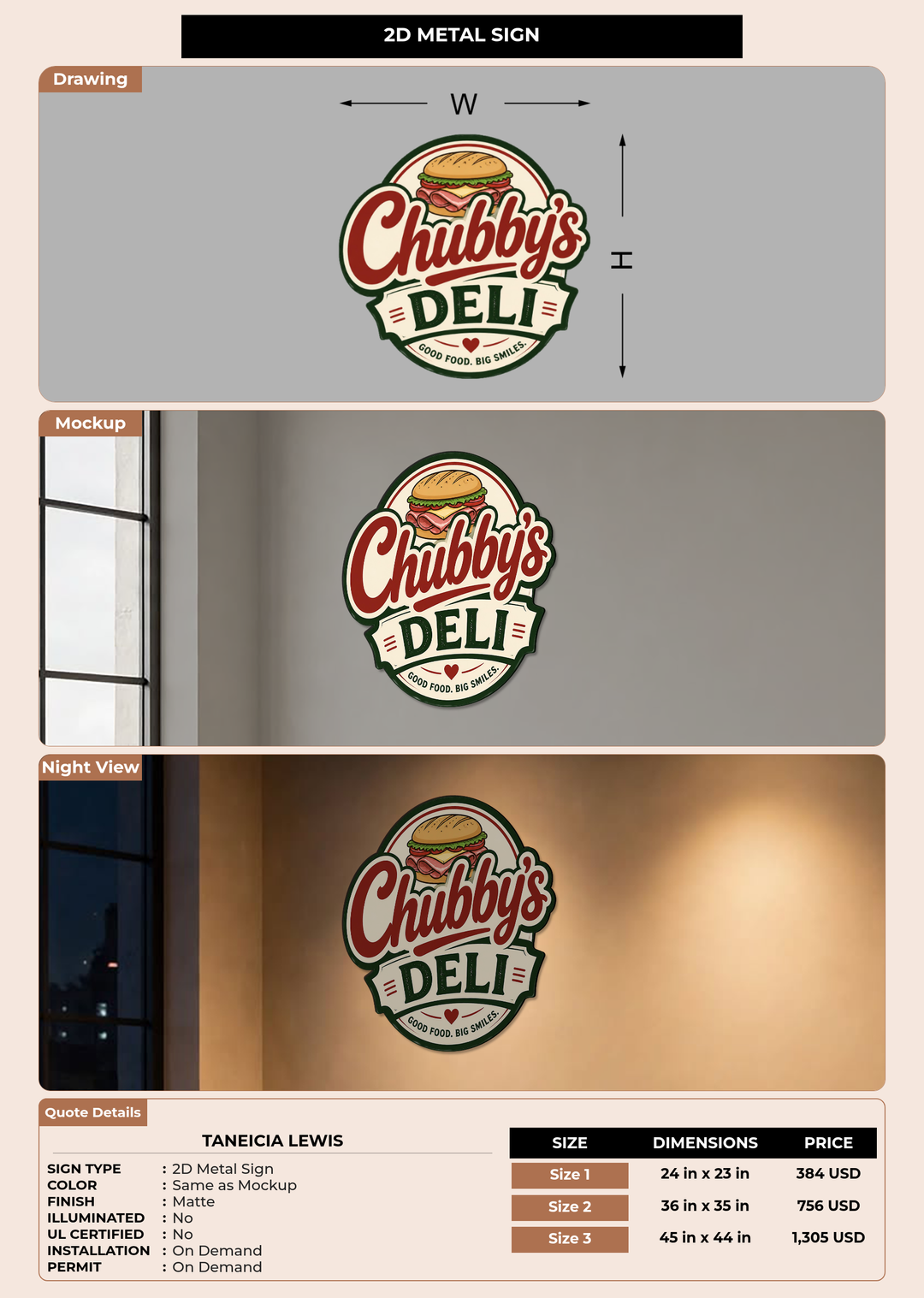CUSTOM MOCKUP SIGN FOR Taneicia Lewis