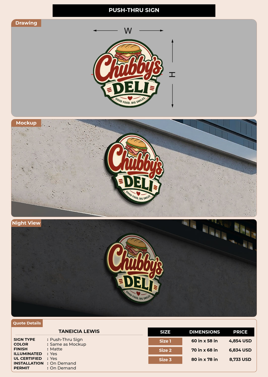 CUSTOM MOCKUP SIGN FOR Taneicia Lewis