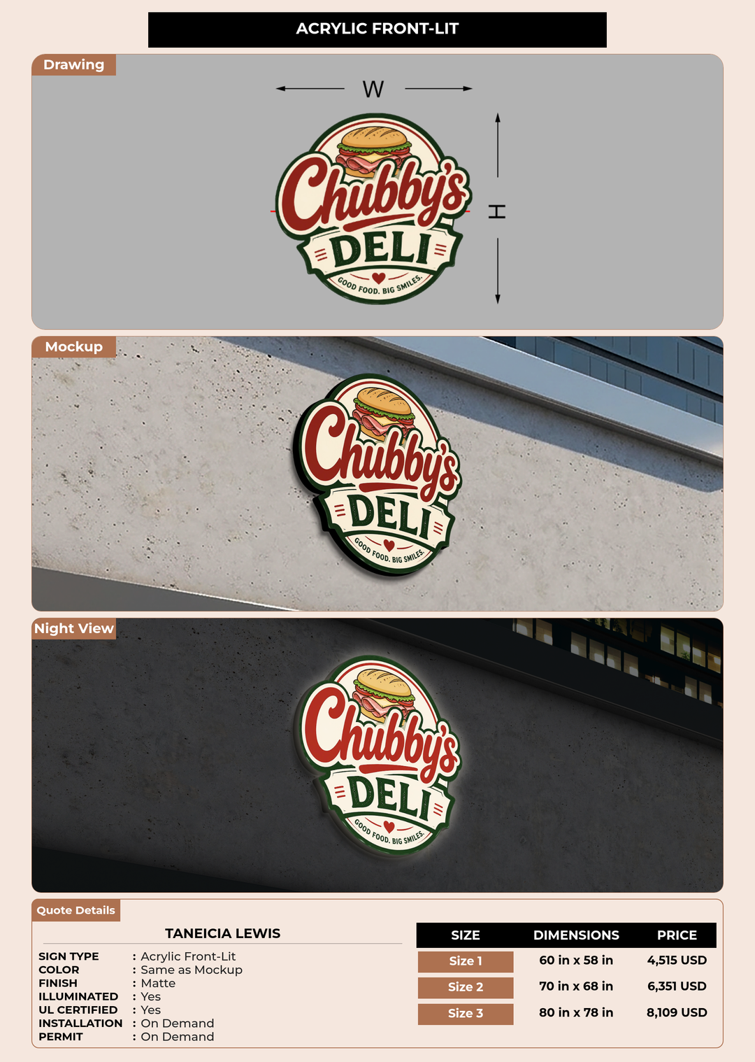 CUSTOM MOCKUP SIGN FOR Taneicia Lewis