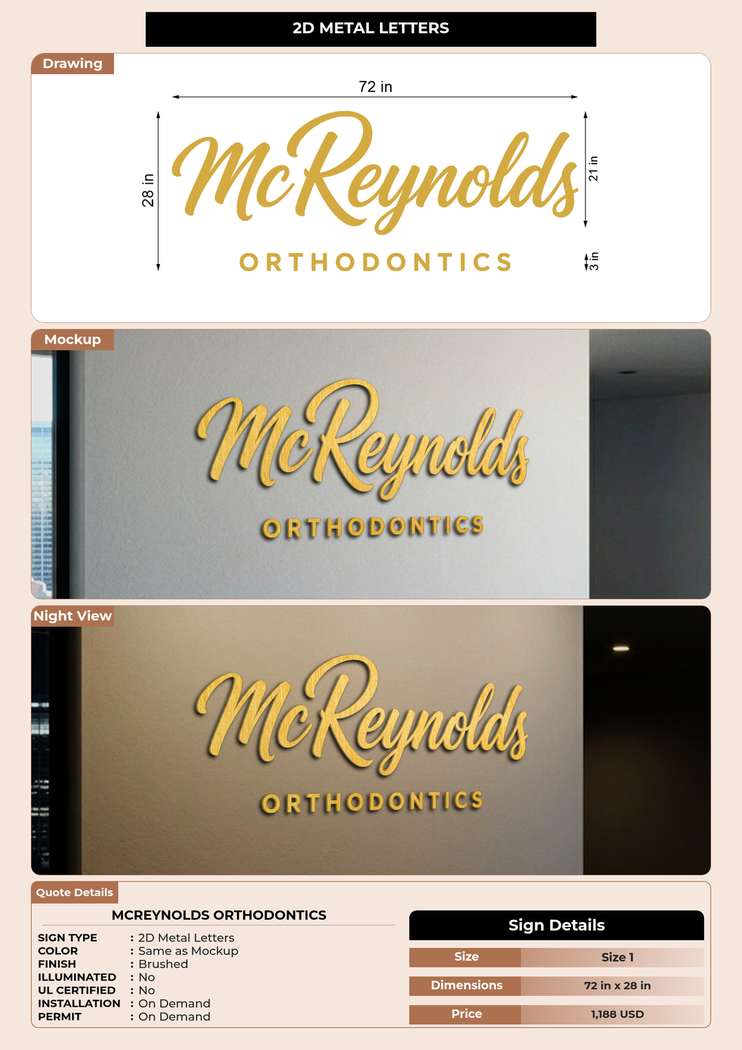CUSTOM MOCKUP SIGN FOR McReynolds Orthodontics