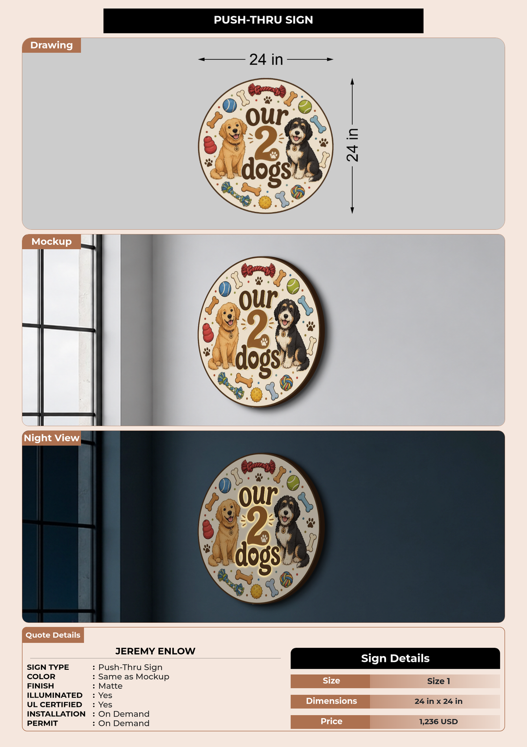 CUSTOM MOCKUP SIGN FOR Jeremy enlow