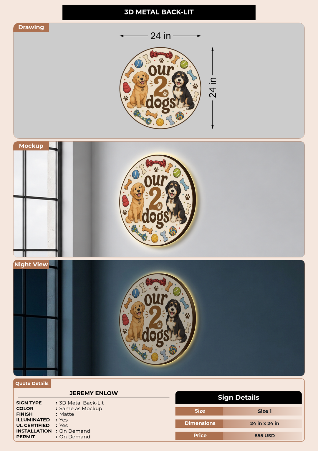 CUSTOM MOCKUP SIGN FOR Jeremy enlow