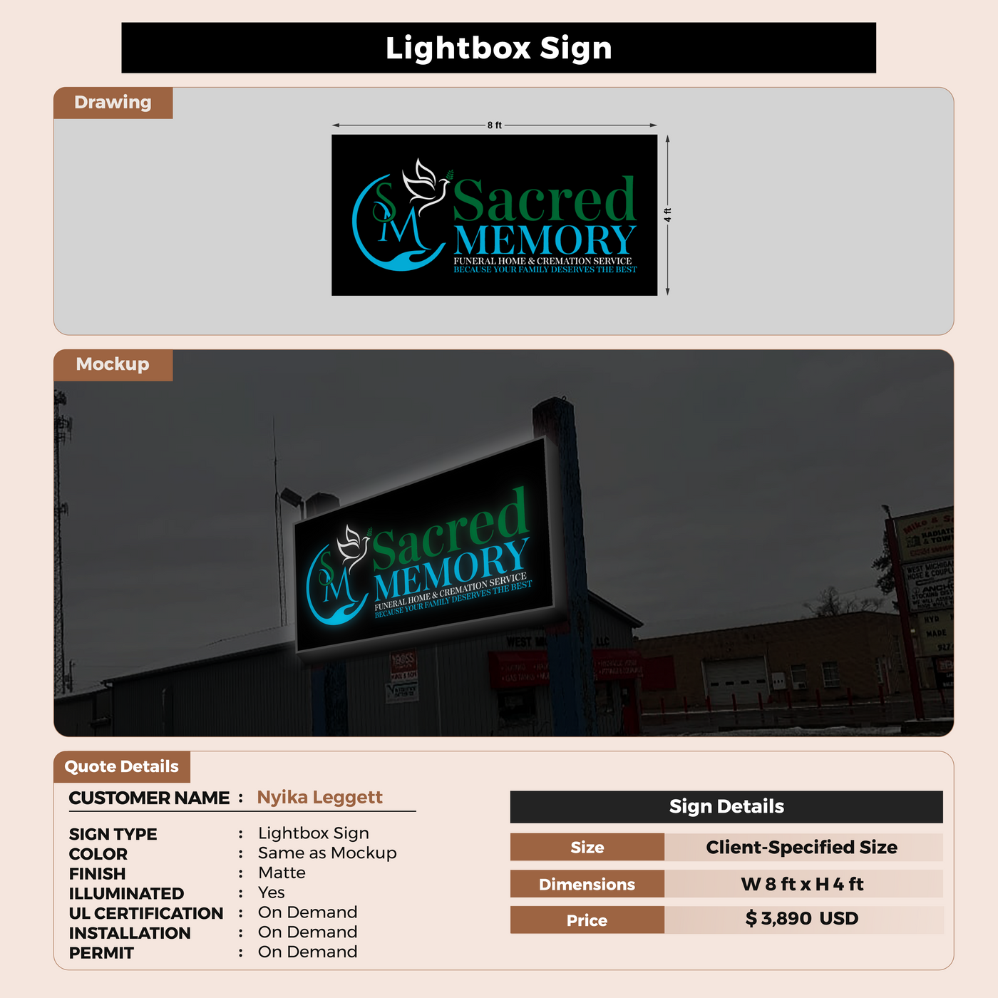 Lightbox Signs For Nyika Leggett