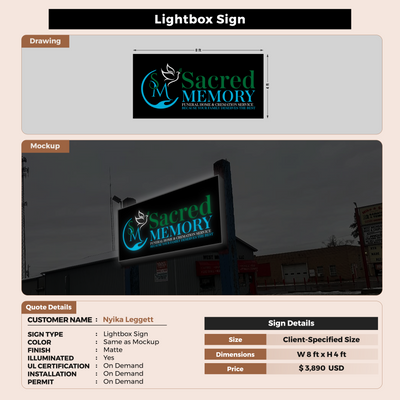 Lightbox Signs For Nyika Leggett