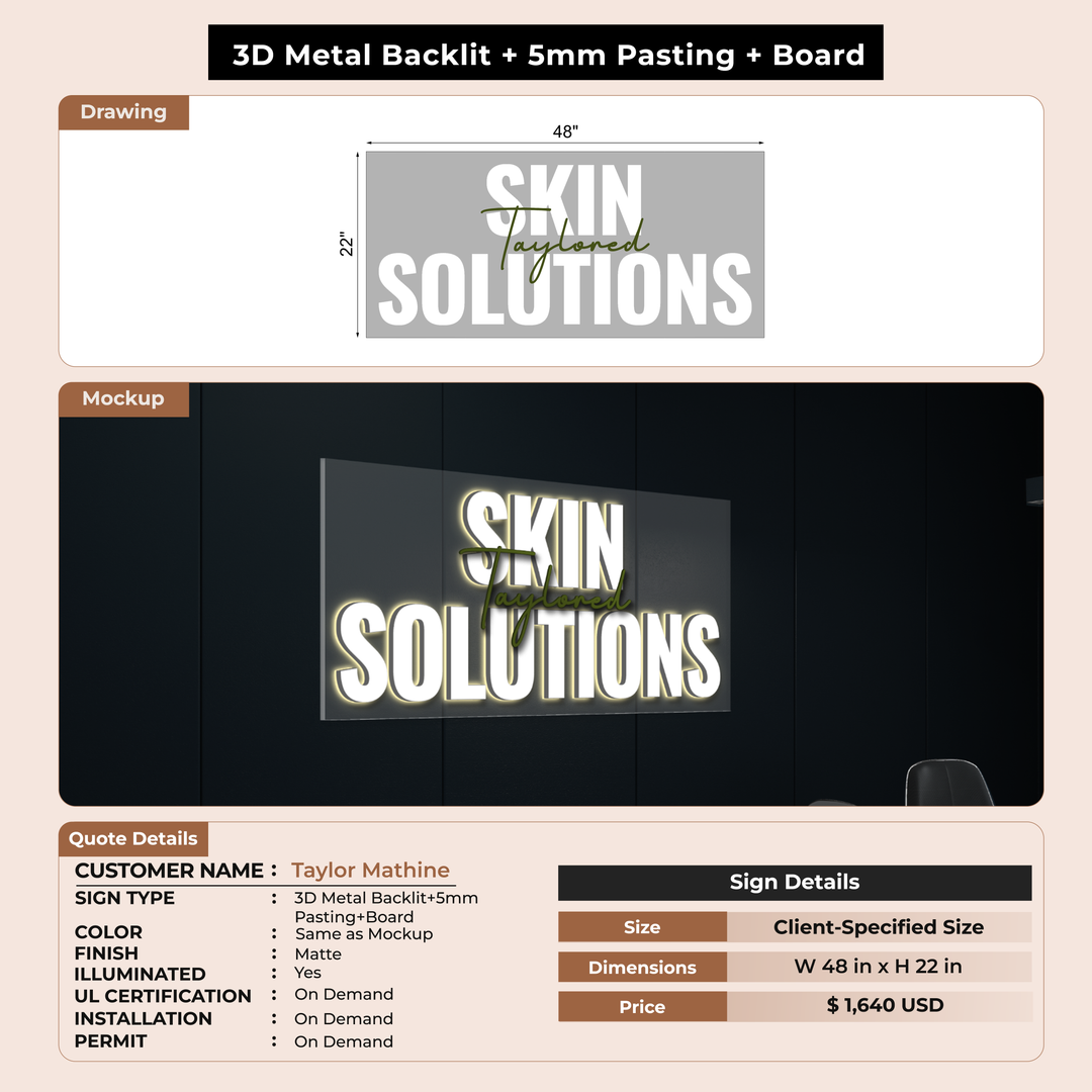 CUSTOM MOCKUP SIGN FOR Taylor Mathine