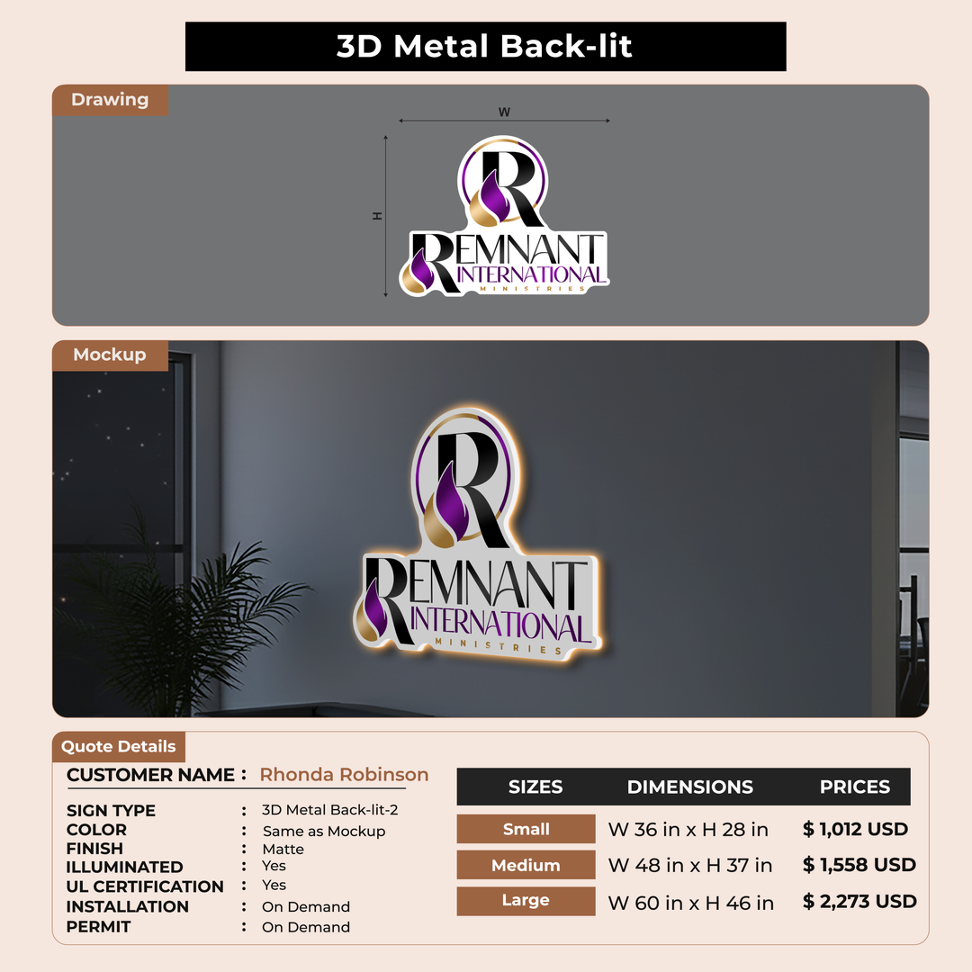 Custom Mockup Sign for Rhonda Robinson