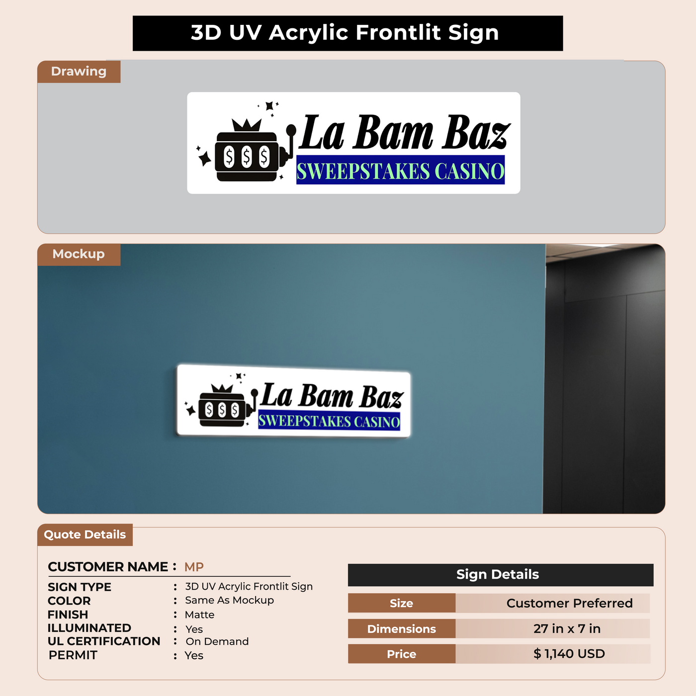 Custom Signs for MP