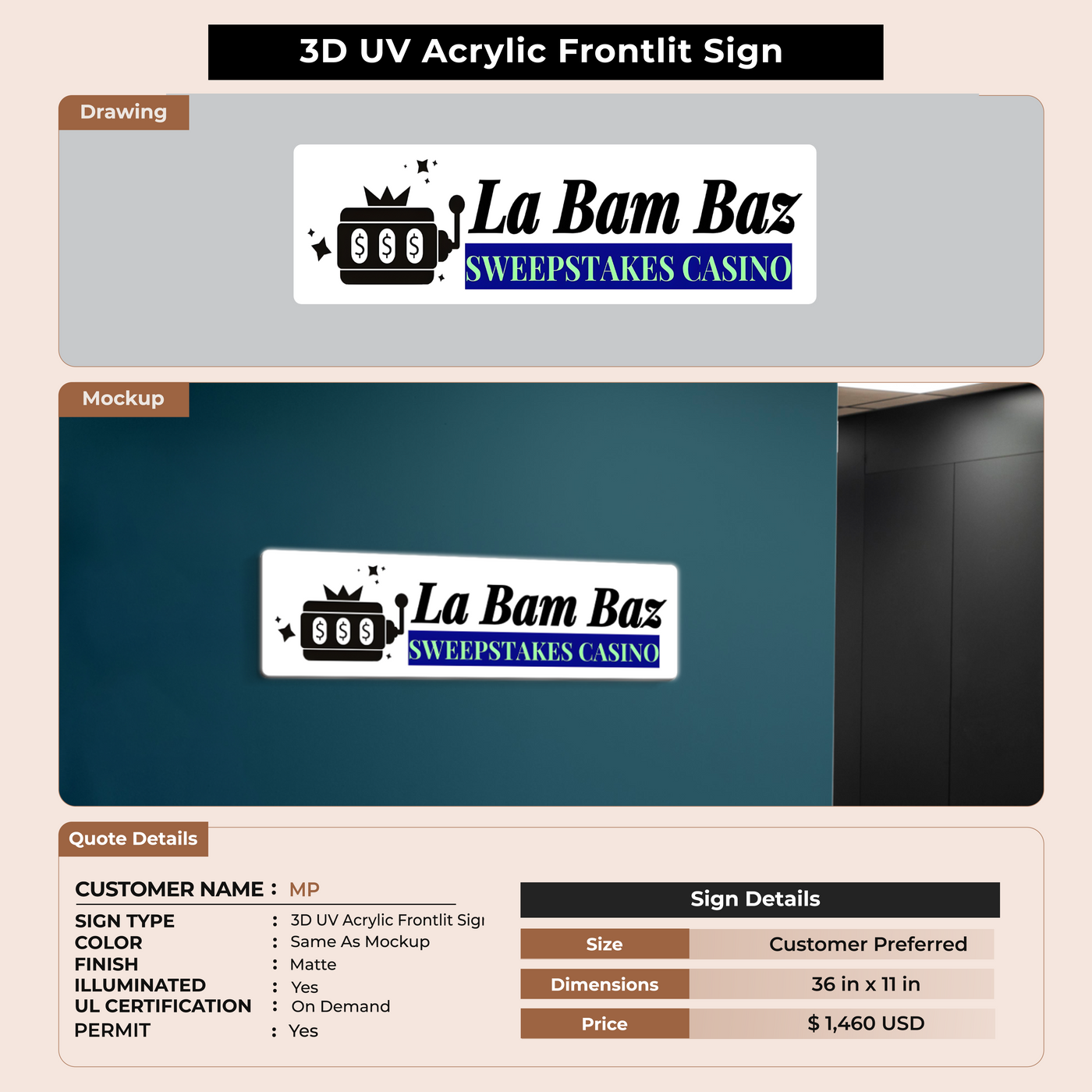 Custom Signs for MP
