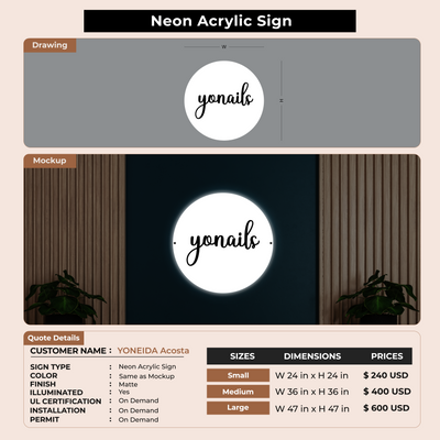 Custom Signs for YONEIDA Acosta
