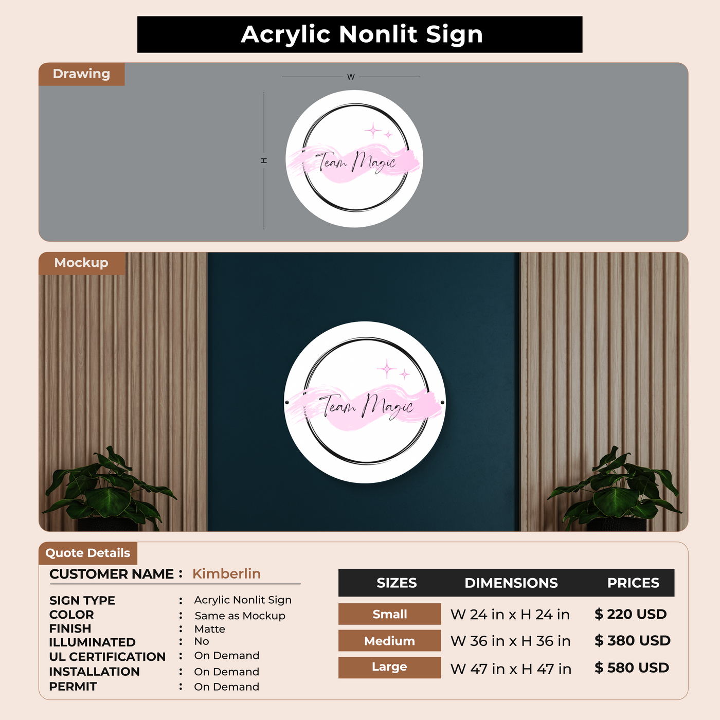 Custom Signs for Kimberlin