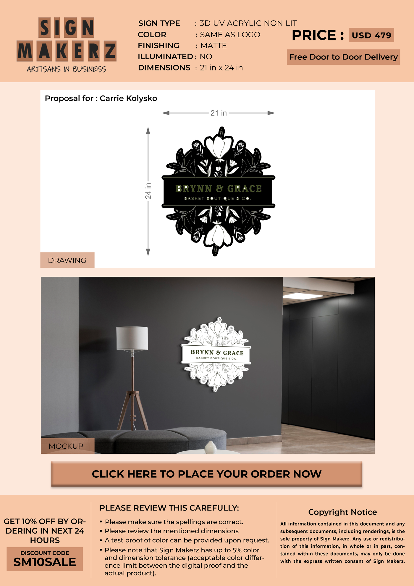 Custom Signs for Carrie Kolysko
