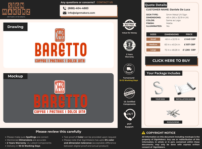 Custom Signs for Daniele De Luca