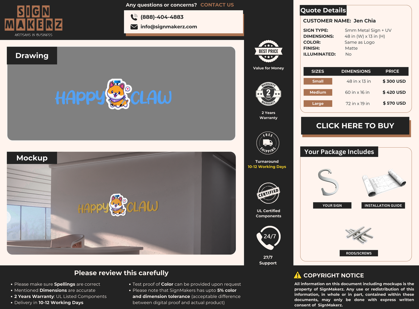 Business Signs for Jen Chia