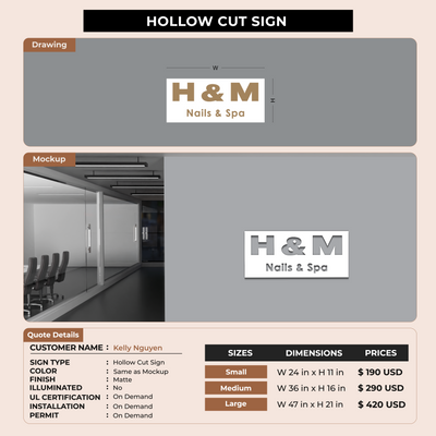 Custom Signs for Kelly Nguyen