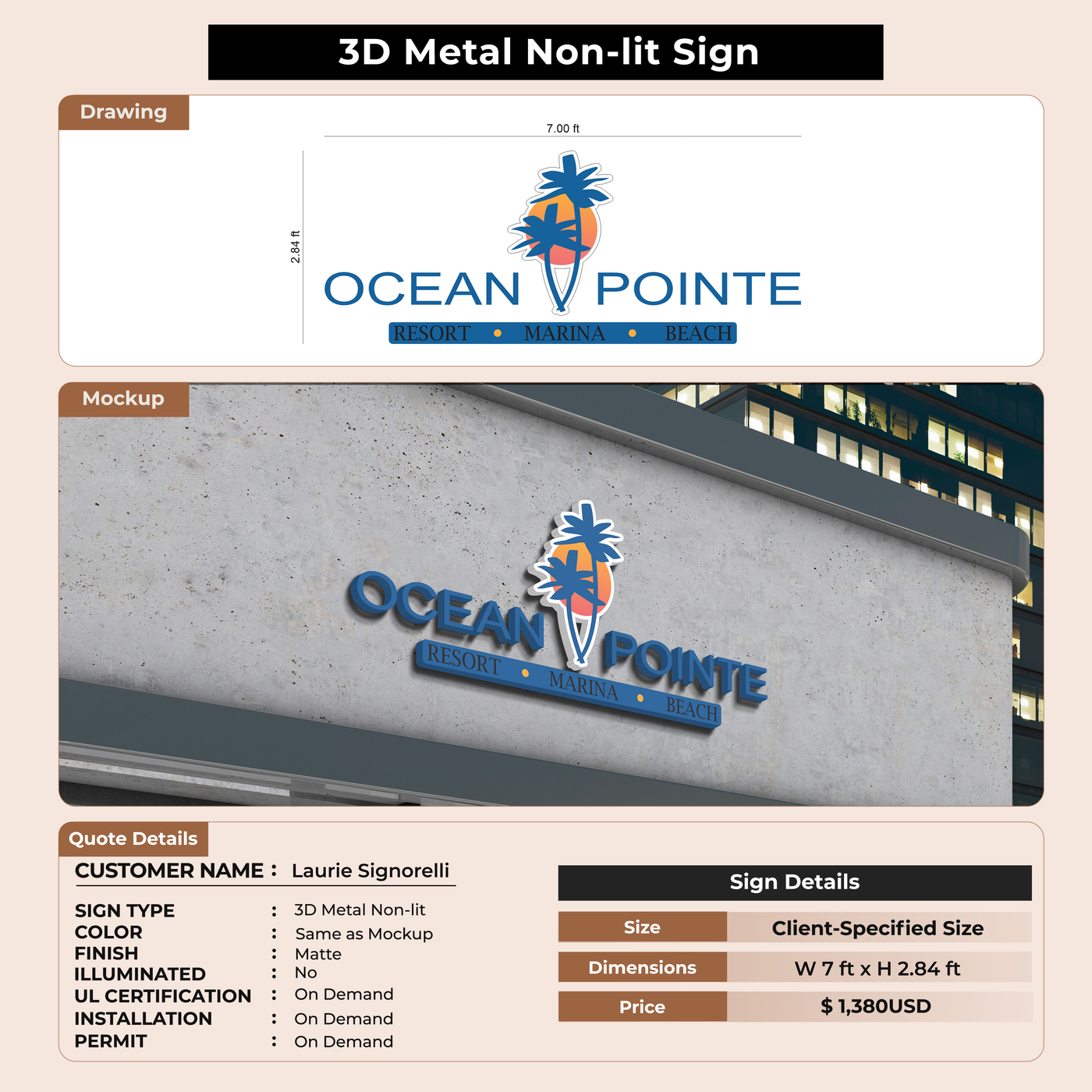 Custom Signs for Laurie Signorelli