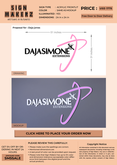 Custom Signs for Daja jones