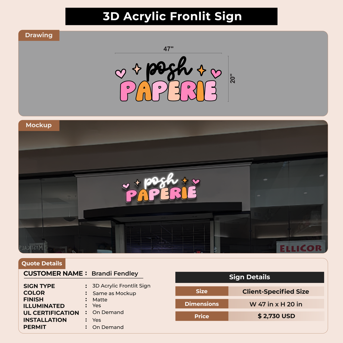 Custom Signs for Brandi Fendley