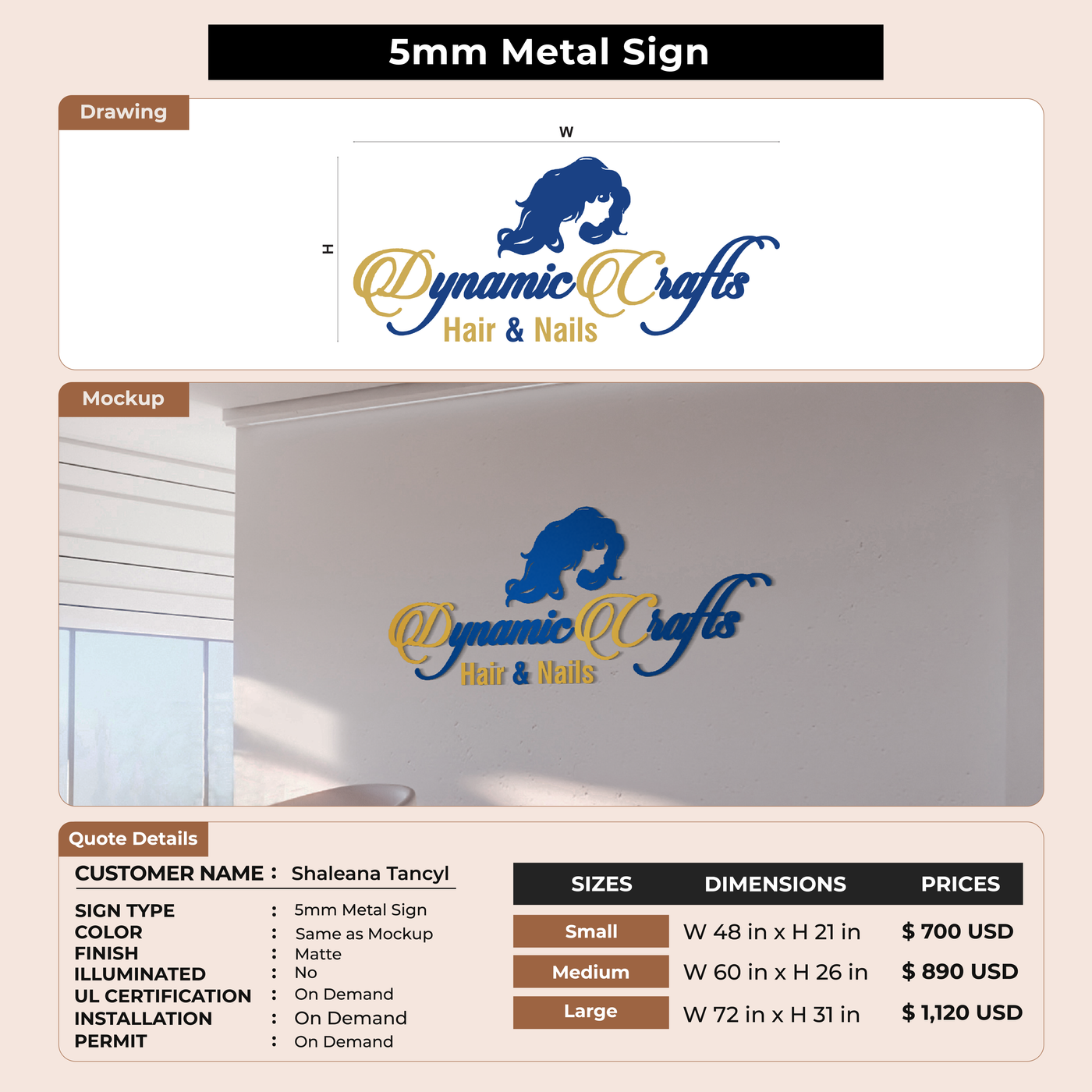 Custom Signs for Shaleana Tancyl