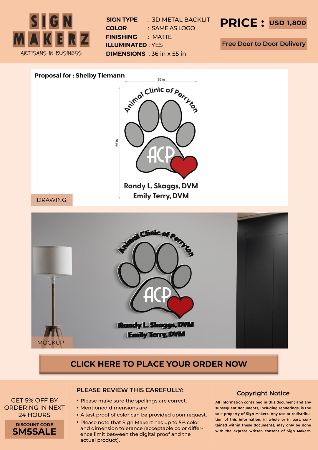 Custom Signs for Shelby Tiemann