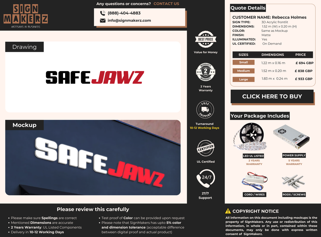 Custom Signs for Rebecca Holmes