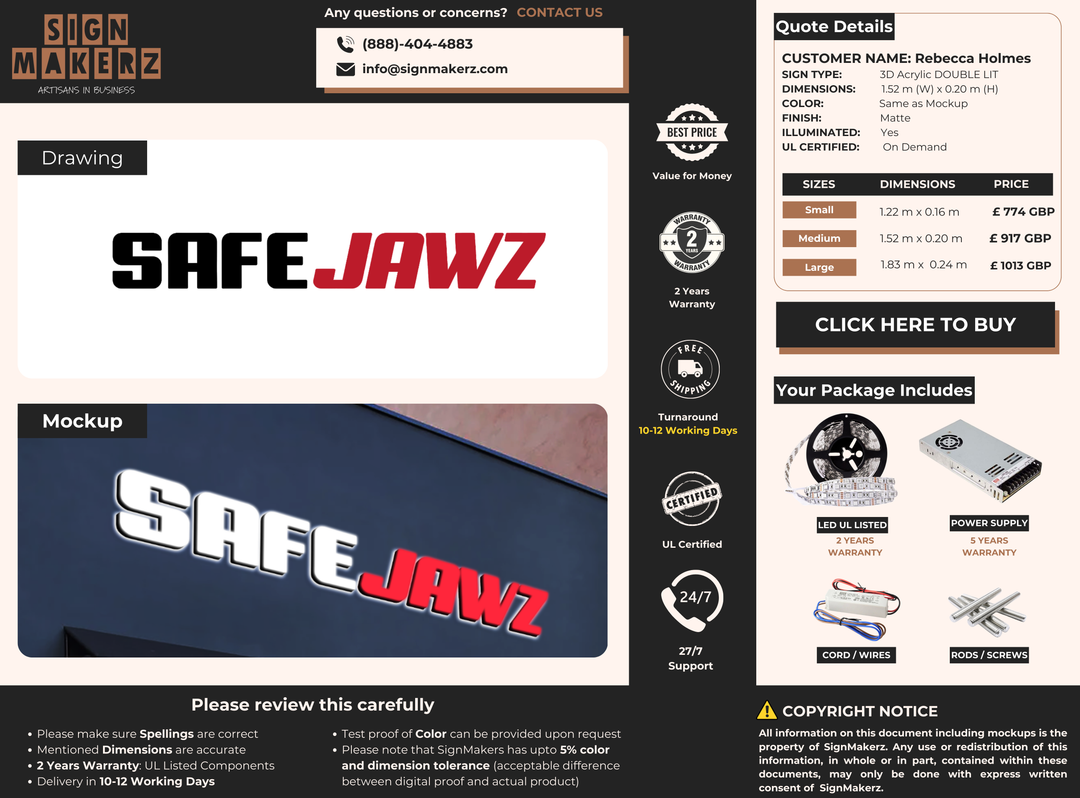 Custom Signs for Rebecca Holmes