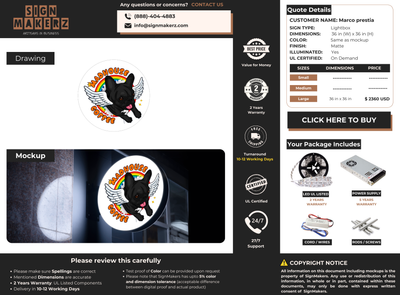 Business signage for Marco prestia