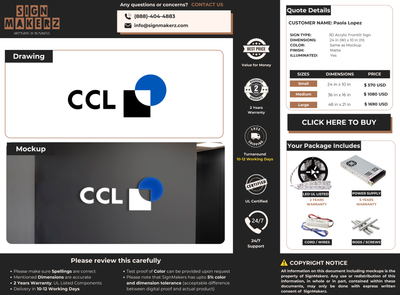 Business signage for Paola Lopez