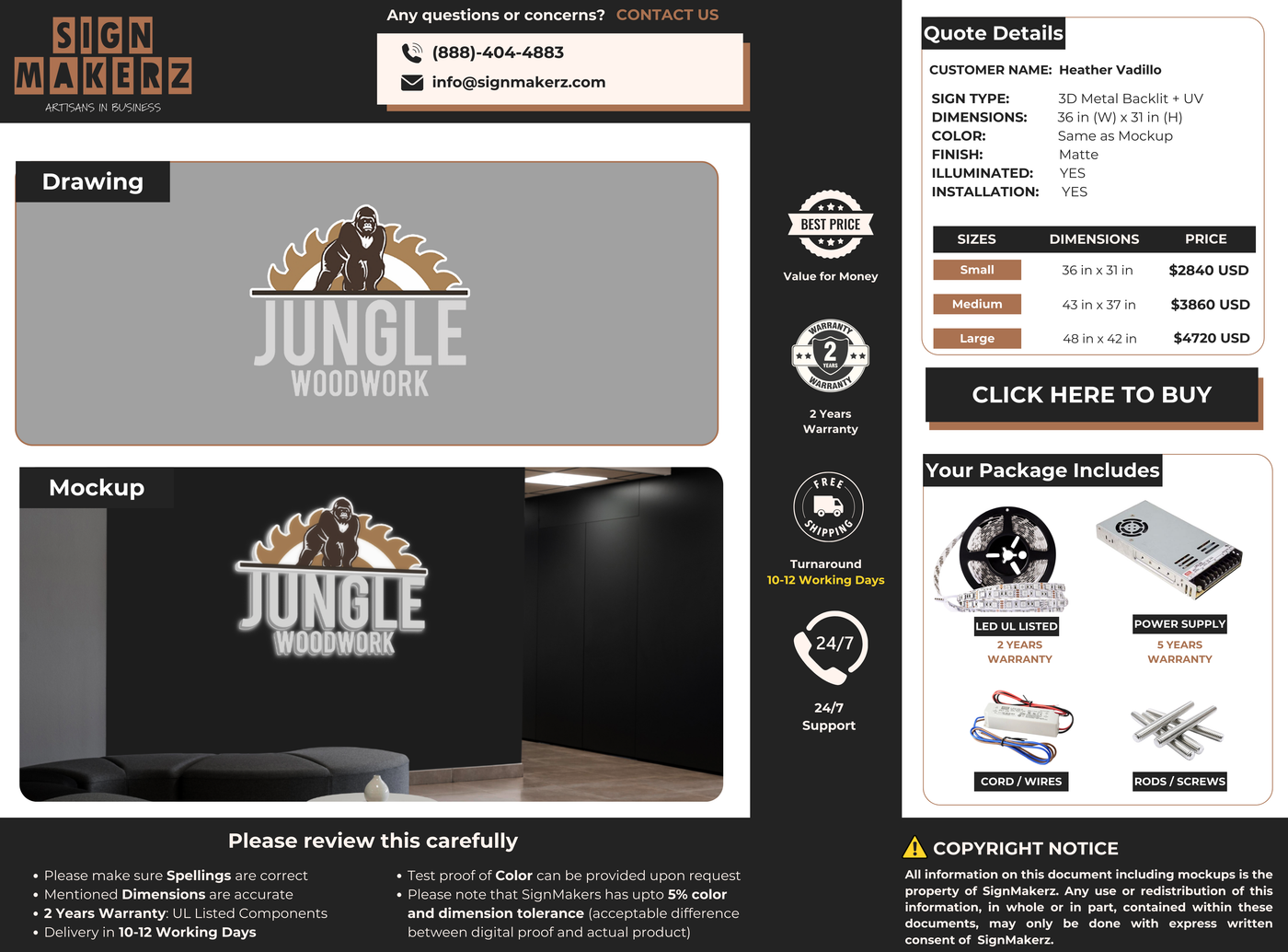 Business signage for Heather Vadillo