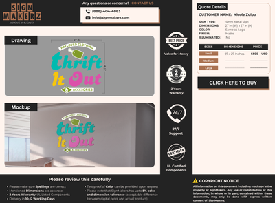 Business signage for Nicole Zulpo
